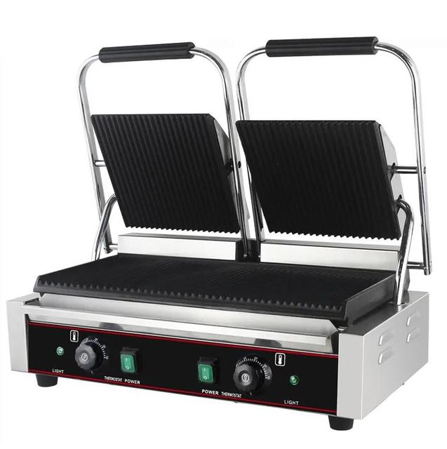Industrial Electric Sandwich Panini Toaster Press Grill Maker Machine Entirely Double Heads Contact Grill