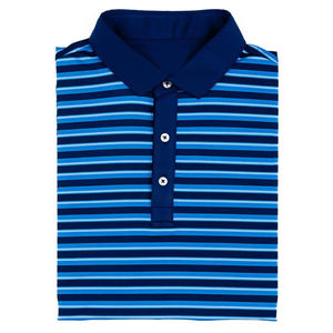 เสื้อโปโลผู้ชายคุณภาพสูง แขนสั้น สำหรับฤดูร้อน แห้งเร็ว ลายทางแนวนอน สำหรับกอล์ฟ  รับปักโลโก้ตามแบบ - Product Image 4