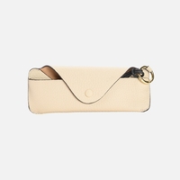 Cuir véritable Logo personnalisé Soft Portable Hang on the Neck Sunglass Holder Leather Pouch Eyeglass Bag Eyewear Case Glasses Cover