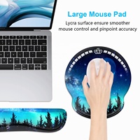 Ensemble repose-poignets et tapis de souris gaming en mousse à mémoire de forme Blue Moon, en coton, à récupération lente, base antidérapante, pour bureau