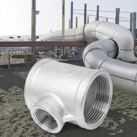 Tuyau en acier galvanisé de haute qualité Té de réduction de filetage interne NPT à basse pression avec surface lisse résistant à la corrosion