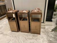 Poubelle combinée en acier inoxydable avec cendrier intégré pour hall d'hôtel, poubelle publique pour entrée d'ascenseur de centre commercial