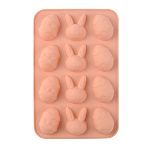 Easter Cake Mold 12 Compartment Bunny And Egg Shape Baking Mold For Chocolate Ice Cream - Product Image 3
