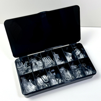 Ongles à presser en gel acrylique transparents à couverture complète pour les doigts, marque privée