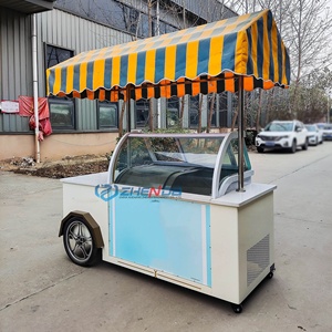 Nouveau design 2025 – Chariot de cuisine et de restauration mini de haute qualité, chariot de vente ambulante, tricycle à crème glacée mobile avec congélateur - Product Image 5