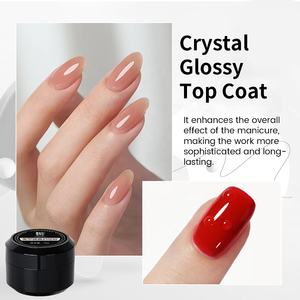 R S kuku berkilau tinggi cermin non-lap tahan lama bebas kristal bening Gel lapisan atas mengkilap dengan Logo Anda - Product Image 2