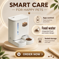 Distributeur automatique intelligent de nourriture et d'eau pour animaux de compagnie, capacité de 5 L pour la nourriture et 4 L pour l'eau, application WIFI Tuya, caméra HD, alimentation programmée pour chats et chiens