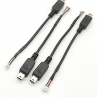 Cáp USB Mini Micro Góc Phải 180 Độ Với Jst Xh Ph 2.0 2 4 5 Đầu Nối Cáp Jst/Xh Cáp Micro Usb Sang Jst 10CM