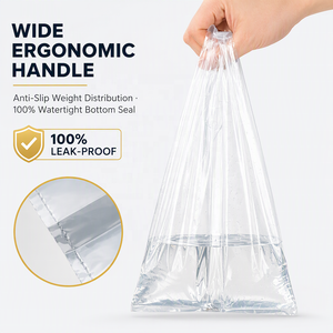 Sacchetti Trasparenti Personalizzati con Logo in LDPE/HDPE Vergine, Buste a Gilet in Plastica con Manici Rinforzati per Negozi, Panetterie e Spesa - Product Image 5