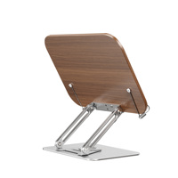Support de lecture pliable réglable à 360 degrés en bois de noyer en alliage d'aluminium robuste R10