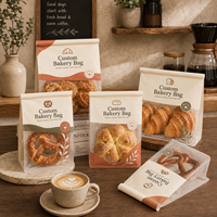 Emballage alimentaire personnalisé imprimé, écologique, recyclable, jetable, pour livraison au détail, à emporter, avec poignée, qualité alimentaire, pour pain