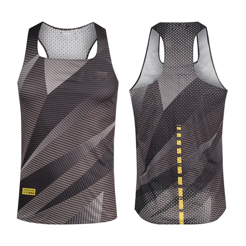 Aangepaste Marathon Hardlopen Mouwloze Tank Top Mannen Ademend Snel Droog Singlet Marathon Hardloopvest