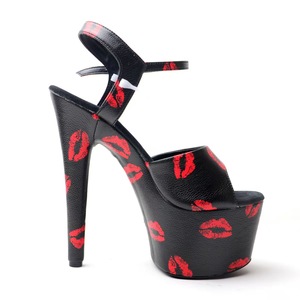 Chaussures de pole dance sexy à <span class=keywords><strong>talon</strong></span> <span class=keywords><strong>compensé</strong></span> en cuir verni de <span class=keywords><strong>20</strong></span> <span class=keywords><strong>cm</strong></span> (8 pouces) à bout ouvert et bride en T, idéales pour l'été et les soirées en boîte de nuit - Product Image 4