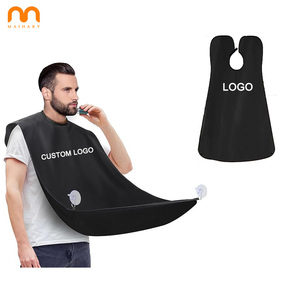 Logo personalizzato in poliestere impermeabile barba da barba da <span class=keywords><strong>uomo</strong></span> per uso domestico che rifilano barbe bavaglino con ventose - Product Image 1