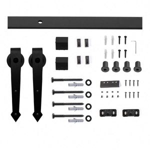 WEKIS Modern Mini Cabinet Barn Wood Sliding Doors <b>Hardware</b> System Brush Satin Finish Durable Steel Brass Remote Control Screw - Product Image 1