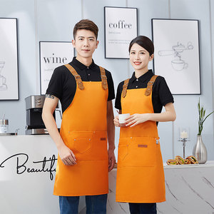 Delantal de poliéster azul marino con correas ajustables para hombros, para uso en restaurantes y bares, diseño impermeable y duradero - Product Image 4