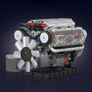 Moule roi 10088 <span class=keywords><strong>voiture</strong></span> MOC <span class=keywords><strong>moteur</strong></span> motorisé V8 <span class=keywords><strong>moteur</strong></span> modèle bloc de construction briques créatives jouet enfants cadeau de noël Juguetes - Product Image 2
