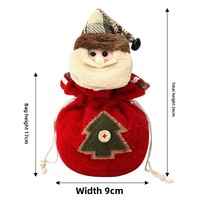 Sacs cadeaux en feutre patchwork avec boutons, motif pomme, renne, gnome, bonhomme de neige, pochette à cordon pour Noël, fruits, bonbons, emballage cadeau pour la veille de Noël