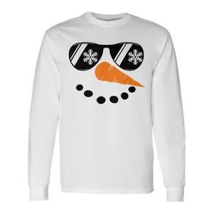 Camiseta de manga larga con estampado de cara de muñeco de nieve para niño y hombre, disfraz de Navidad - Product Image 1