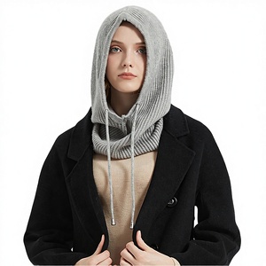 Cagoule tricotée en laine d'alpaga côtelée de haute qualité, chaude, coupe-vent, style original, pour le sport et la pêche, avec cordon de serrage - Product Image 5