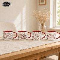 Tasse à café en céramique SWT avec impression d'oreilles pour couple, cadeau de mariage, vente en gros, Saint-Valentin