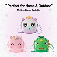 Tas Makan Siang Anak Custom Grosir, Desain Hewan Kartun 3D Kucing Unicorn Dinosaurus, Wadah Makanan Termal Oxford EVA, OEM