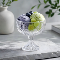 Gobelets à dessert en verre cristal épais, réutilisables et étanches, style luxe léger et moderne, pour glaces et châtaignes d'eau