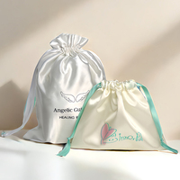 Sacs de Rangement en Satin Doux de Haute Qualité, Pochette Anti-Poussière en Soie pour Bijoux, Sacs à Cordon en Satin pour Cheveux avec Logo Imprimé pour Vêtements