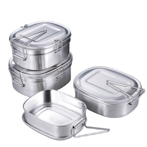 Japanese Bento Eco Friendly Quadrate Stackable 2 Layer Food Stainless Lunch Box