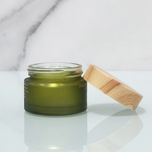 Wholesale Porcelain/Ceramic Cosmetic <b>Jar</b> Private <b>Label</b> Green Gradient 50ml Customizable Cap Colors Gold Stamp Silk Screen - Product Image 6