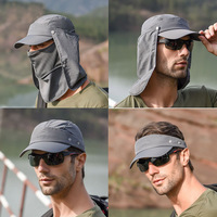 Sombrero de Pesca con Protección Solar UPF 50+ para Verano, Transpirable, de Secado Rápido, con Cubierta Facial y Solapa para el Cuello