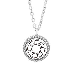 Diamond Round Life Tree Aromatherapy Perfume <b>Essential</b> <b>Oil</b> <b>Diffuser</b> Pendant Necklace - Product Image 2