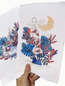 Bông cổ điển thẻ nghệ thuật A4 Kích thước giấy kinh doanh thô Cảm ơn bạn thẻ với Vàng dập logo và kết cấu in - Product Image 2