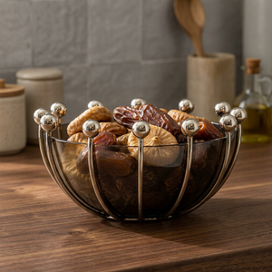 Frutero Moderno de Metal, Centro de Mesa Decorativo, Tazón Hecho a Mano para Servir Dátiles, Frutos Secos y Nueces, Decoración para Mesa de Comedor - Product Image 3