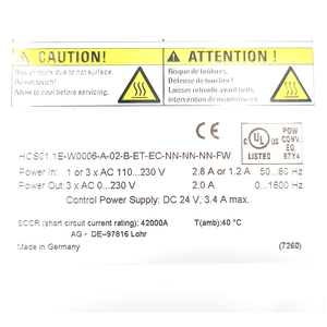 Pengontrol Khusus PLC PAC Drive 3 Fasa HCS01.1E W0006 A 02 B ET EC NN NN FW Baru - Product Image 3