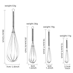 Stainless Steel <b>Mini</b> Egg Beater Spring Handle Manual Whisk For Mixing Eggs And Cream Kitchen Tool - Product Image 3