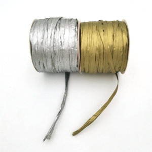 Metallic Shiny Gold Silver Paper <strong>Raffia</strong> Ribbon <strong>String</strong> for Valentine's Day Wedding Holiday Everyday Gifts Wrapping Decorations - Product Image 3