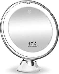 Vendita all'ingrosso amazon vanity set specchio illuminato-Amazon Vendita Calda di Hollywood Specchio Per Il Trucco con Le Luci Da Tavolo o Passare Da Parete Specchio cosmetico con 10X Magnetico Lente di Ingrandimento