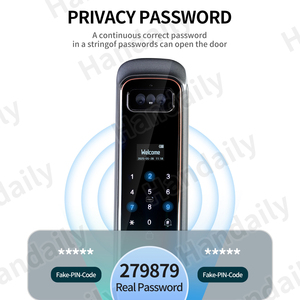 ฟังก์ชั่นวิดีโอคอล HanDaily ระบบล็อคด้วยใบหน้า ไบโอเมตริกซ์ ล็อคด้วยลายนิ้วมือ <span class=keywords><strong>ป</strong></span>ลดล็อคด้วยกุญแจ แอ<span class=keywords><strong>ป</strong></span> Tuya ควบคุมระยะไกล สมาร์ทล็อคพร้อมกล้อง - Product Image 5