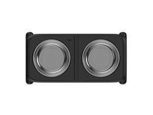 Yun verstellbarer Edelstahl Katzenfutter Wasserschale Doppels ch üsseln Esstisch für mittlere bis große Haustiere Erhöhte Tier fütterer - Product Image 6