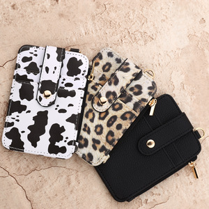Nouvelle mode de sac imprimé à ourlet vertical porte-cartes à fermeture éclair porte-monnaie floral sac d'identification pour les femmes - Product Image 2