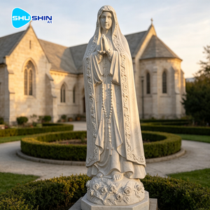 Statue <span class=keywords><strong>de</strong></span> la Vierge Marie <span class=keywords><strong>de</strong></span> <span class=keywords><strong>Lourdes</strong></span> en marbre naturel sculpté à la main, décoration intérieure/extérieure pour villa, église, personnalisable - Product Image 2