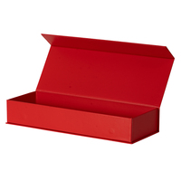 Caja de Regalo Magnética Rígida Roja Mate con Logotipo Personalizado, Ecológica de Alta Gama, con Lámina Dorada y UV Localizado para Empaque de Alimentos