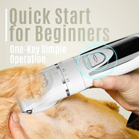 Kit de toilettage pour chien sans fil 3 pièces avec tondeuse, coupe-ongles, ciseaux, tablier et accessoires, ensemble électrique pour l'épilation des animaux