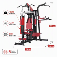 Nouvelle Station de Musculation Multifonctionnelle 2026 pour la Maison – Équipement de Fitness Complet pour Entraînement Complet et Exercice en Groupe (3 Personnes)