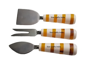 Ustensiles à fromage standard en résine Poignée créative et acier inoxydable avec ensemble de couteaux à fromage plaqué argent Outils à fromage - Product Image 4