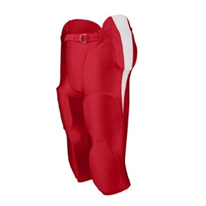 2-Color Pipping Integrated 7-Pad Football Pants 92% Polyester/8% Spandex Warp <b>Knit</b> Full Length Self-fabric <b>Belt</b> With D-ring - Product Image 2