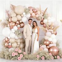 Guirlande d'arche de ballons bohèmes personnalisée pour la décoration de fête prénatale neutre, fiançailles, mariage, anniversaire