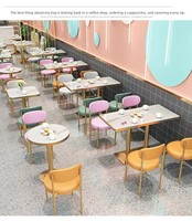 Ensemble table et chaises de restaurant occidental, café, dessert, snack, fast-food, mobilier commercial moderne, inspiré des salons de thé Pu Milk Tea très populaires sur internet