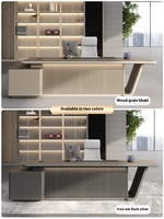 Modélisation créative Mobilier de bureau moderne de haute qualité Bureau de direction en bois en forme de L Bureau de luxe pour PDG Patron